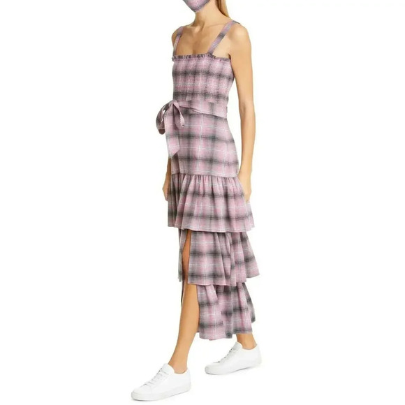 Likely Paretti Plaid maxi tier dress size 10 - Picture 2 of 12